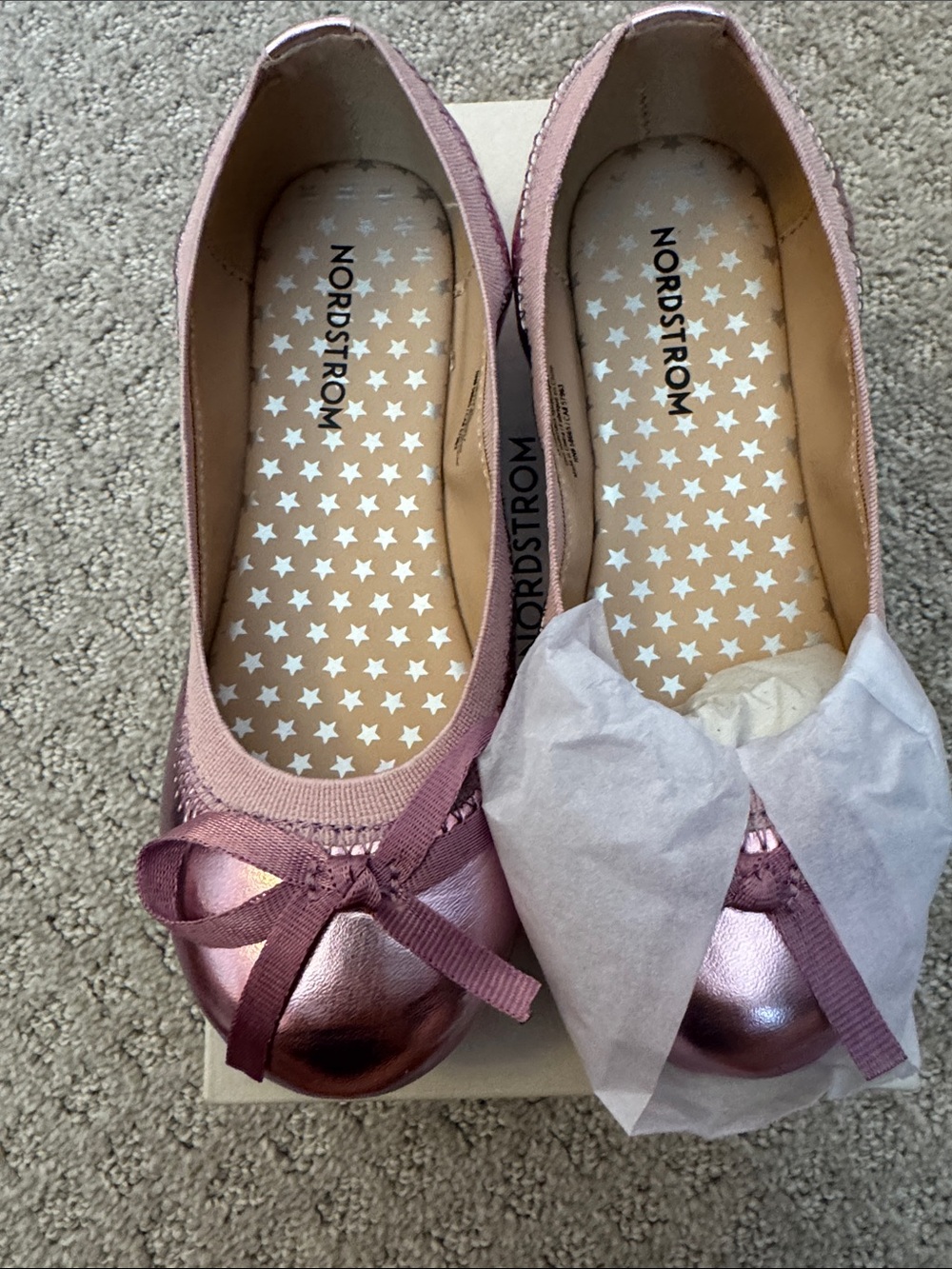 Nordstrom Metallic pink Ballet Flats